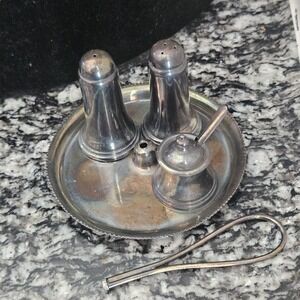 Victorian Salt & Pepper Shakers, Mustard Condiment  Cruet Condiment SetSet As Is